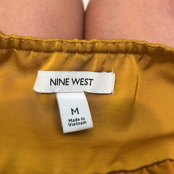 Nine West Yellow Camisole Crop Top with halter tie size medium. - Picture 6 of 7